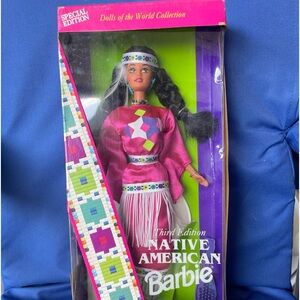 Third Edition Native American Barbie 1994 Mattel NIB - Some Damage To Box